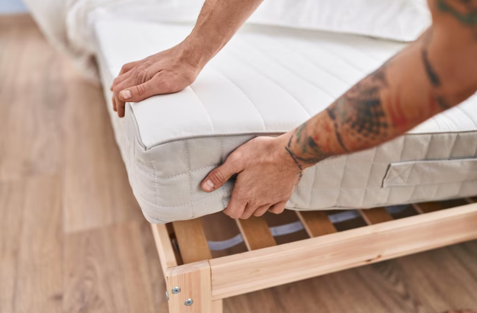 Transforming an Antique Boxspring into Wall Decor