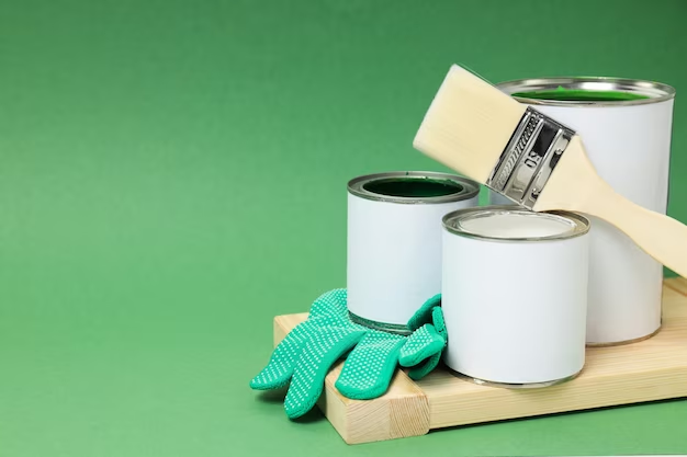Painting tools on a green background